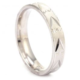 Awesome Heartine Cut on Matte Finish Silver Ring