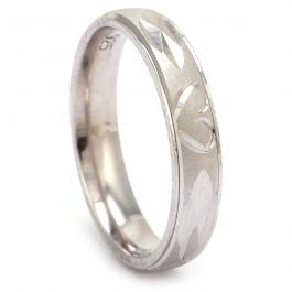 Heartine Shape Cut with Matte Finished Silver Ring