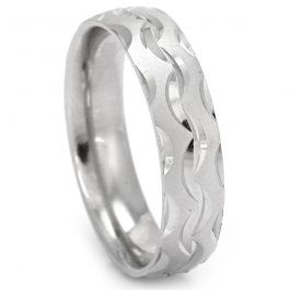 Wave Design with Matte Finish Silver Ring