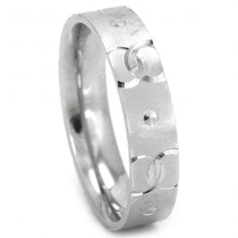 Splendid Round Link Design Silver Ring