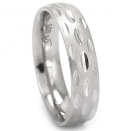 Dazzling Dotted Engraving Design Silver Ring