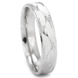 Ring Engraving Lines Silver Ring