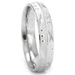 Lavishing Engraving X Design Silver Ring