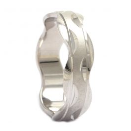 Gorgeous Wave Design with Matte Finish Silver Ring