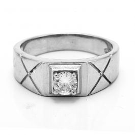 Sparkling Stone Band Design Silver Rings