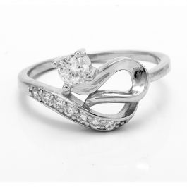Lovely Designed with Sparkling Stone Silver Rings