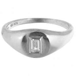 Trendy Single Stone Silver Rings