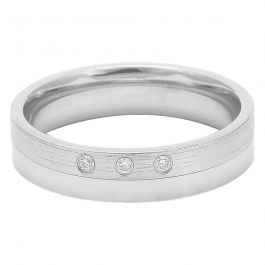 Duo Tone Band Silver Ring