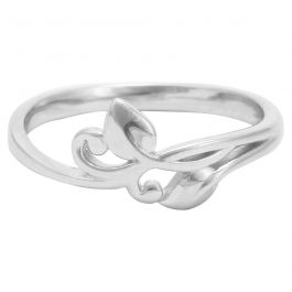 Trendy Twin Leaves Silver Ring