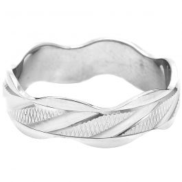 Parellel Wave Band Silver Ring