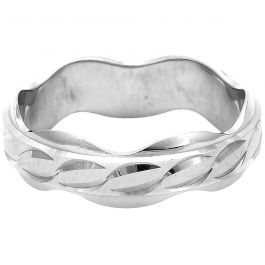Designer Hammered Band Silver Ring