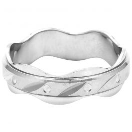 Stunning Dot Layer Wave Silver Ring