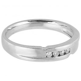 Elegant Fashion White Stones Band Silver Ring