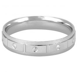 Classic Dot Design Mens Silver Ring