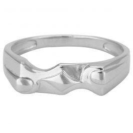 Simple Style Mens Silver Ring