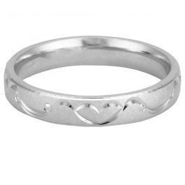 Cute Couple Heart And Wings Silver Ring