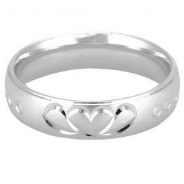 Trendy Triple Hearts Mens Silver Ring