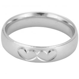 Couple Heart Silver Ring