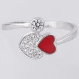 Color Changing Heart Shape Silver Ring 508B869874