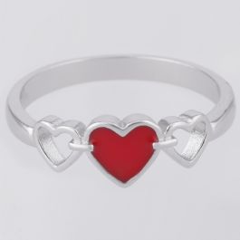 Color Changing Heart Shape Silver Ring 508B869905