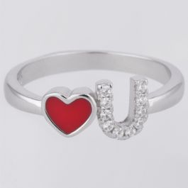 Color Changing Heart Shape Silver Ring 508B873039