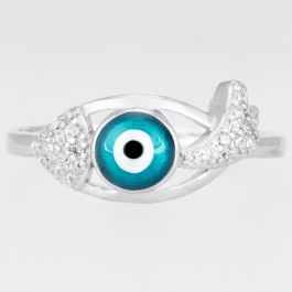 Fantastic Fish Design Evil Eye Silver Rings