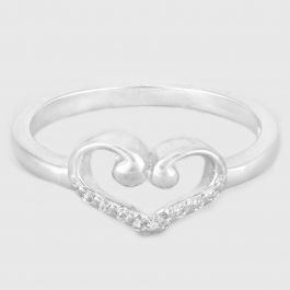 Beautiful Single Heartin Silver Rings