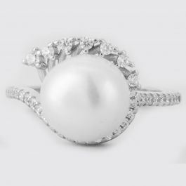 Fashionatic Single Pearl Silver Rings
