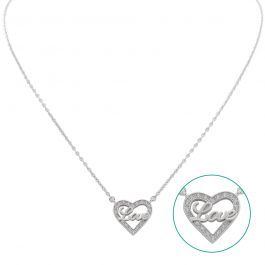 Heart Design Lovely Silver Necklace