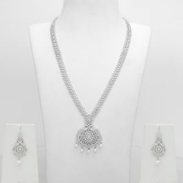 Classic Dual Peacock Design Silver Necklaces