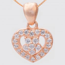 Preety Heartin With Floral Silver Pendants