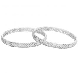 Beautiful Cluster Stones Silver Bangles