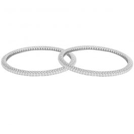 Fashionate Party Wear Trendy Silver Bangles