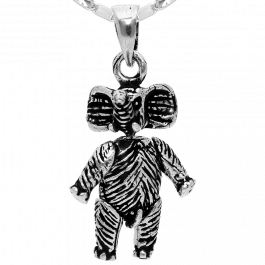 Dancing Elephant Silver Pendant