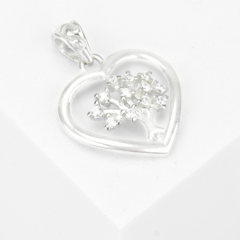 Heartin with Life of Tree Silver Pendants