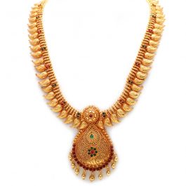 Gold Polished Short Design Haram Silver Necklace