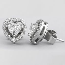 Elegant Valentine Heart Silver Earrings