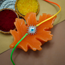 Stylish Floral Stone Studded Rakhi Silver Bracelets