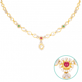 Awesome Floral Design Diamond Necklace