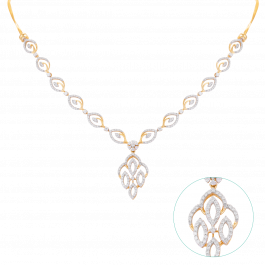 Glittering Beauty Oval Design Diamond Necklace