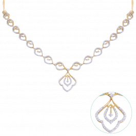 Glittering Beauty Floral Design Diamond Necklace