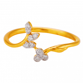Floral And Leaf Elegant Diamond Ring