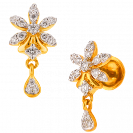 Abstract flora With Dancing Pear diamond earrings