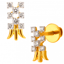 Traditional Divine Thirisoolam Diamond Earrings