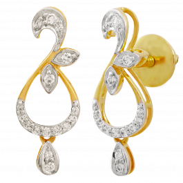 Elegant Swan Diamond Earrings