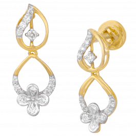 Blooming Paisley Floral Diamond Earrings