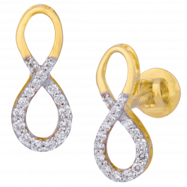 Contemporary Infinity Pattern Diamond Earrings