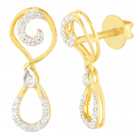 Shimmering Swirly Drops Diamond Earrings