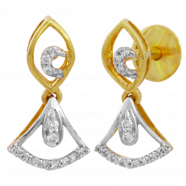 Charmful Triangular Drop Diamond Earrings