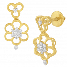 Dangling Floral Diamond Earrings